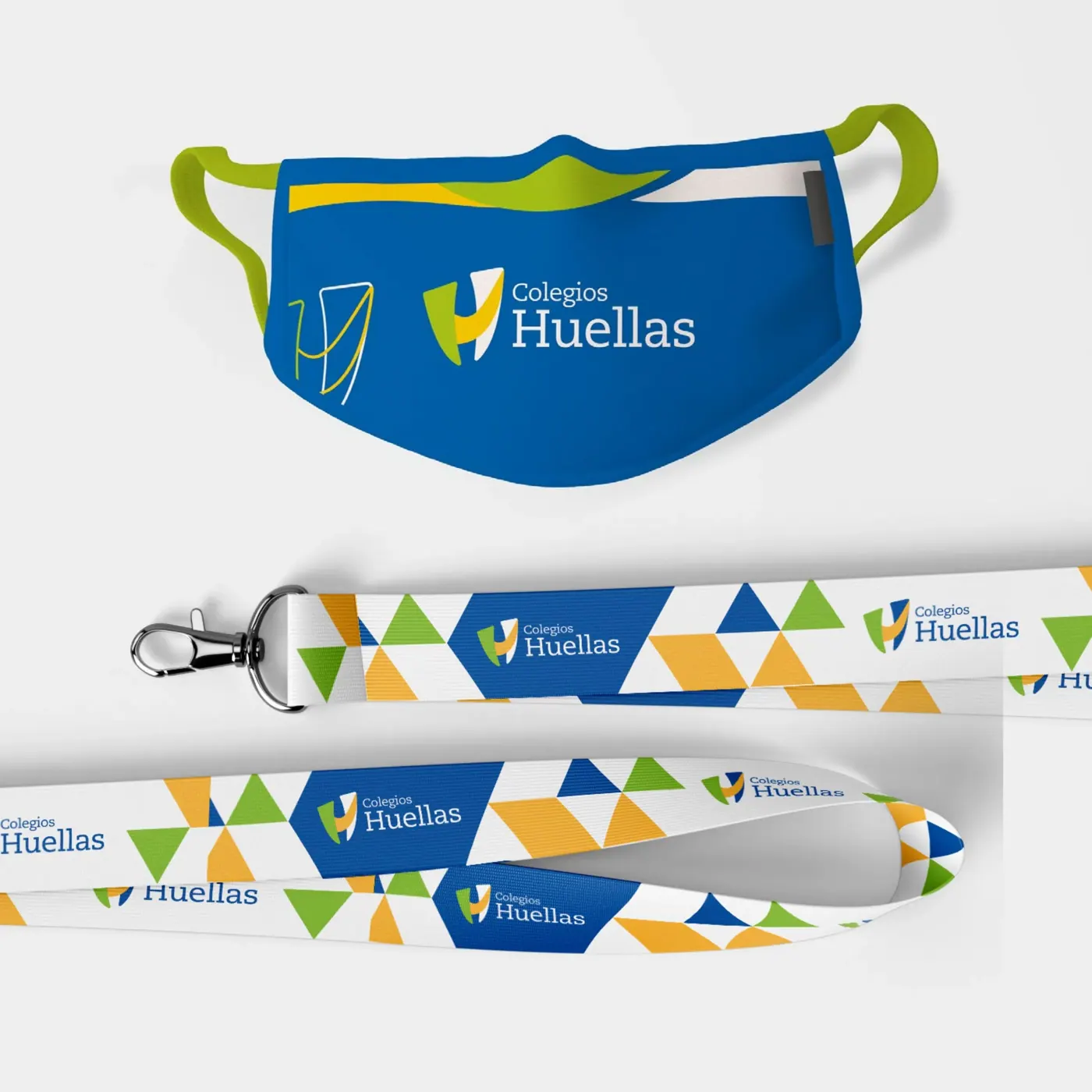 Colegios Huellas · aplicación de marca 2