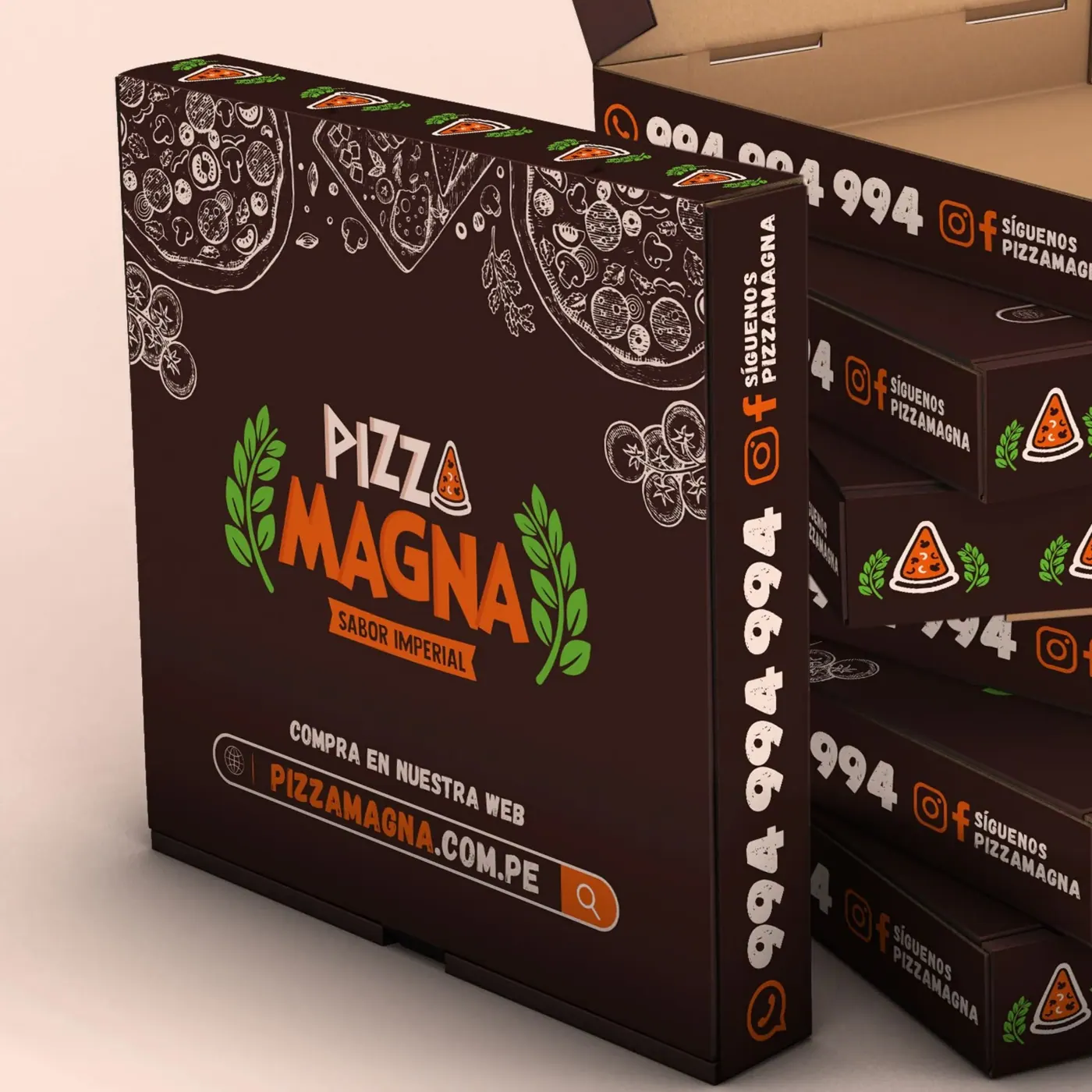 Pizza Magna · aplicación de marca 2