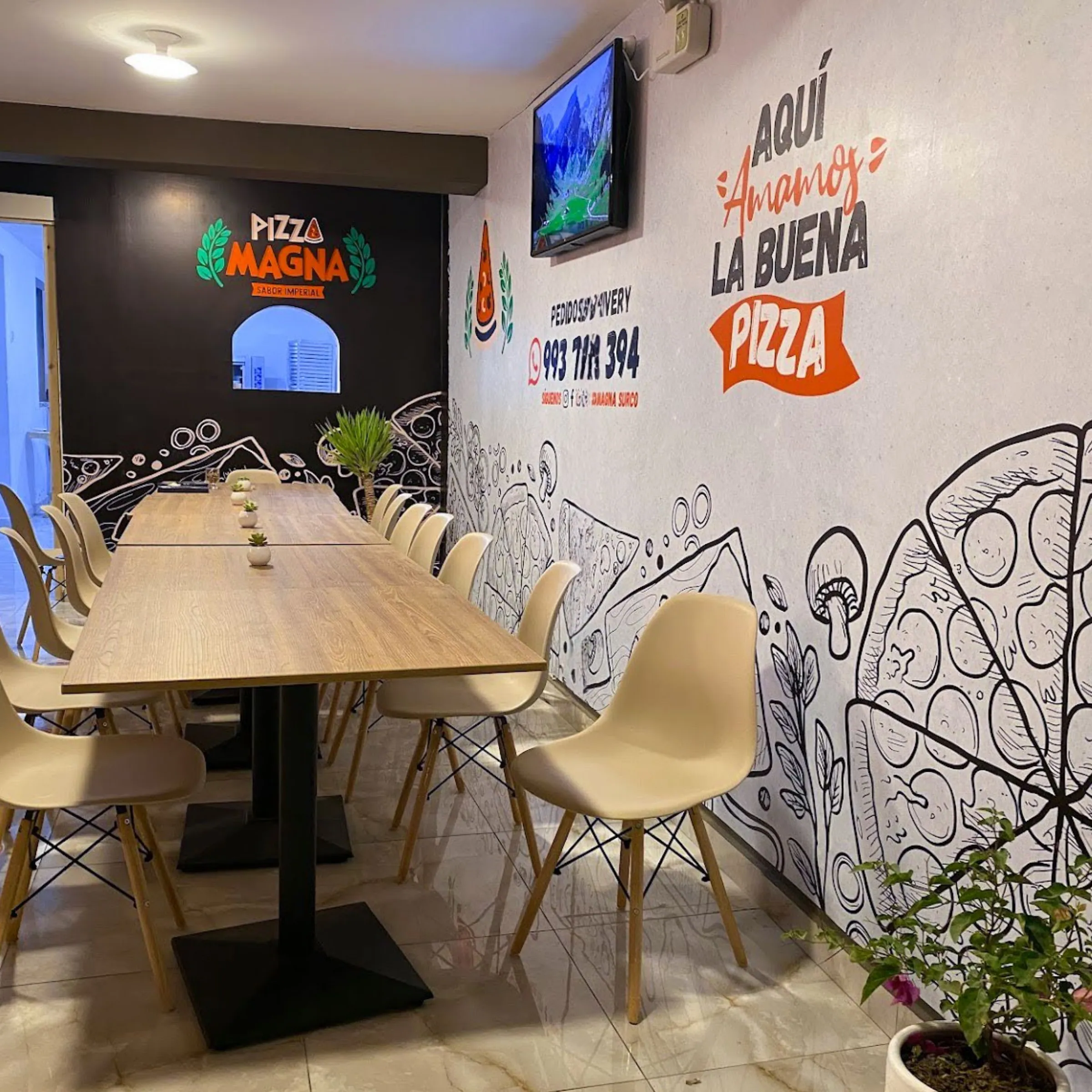 Pizza Magna · aplicación de marca 3