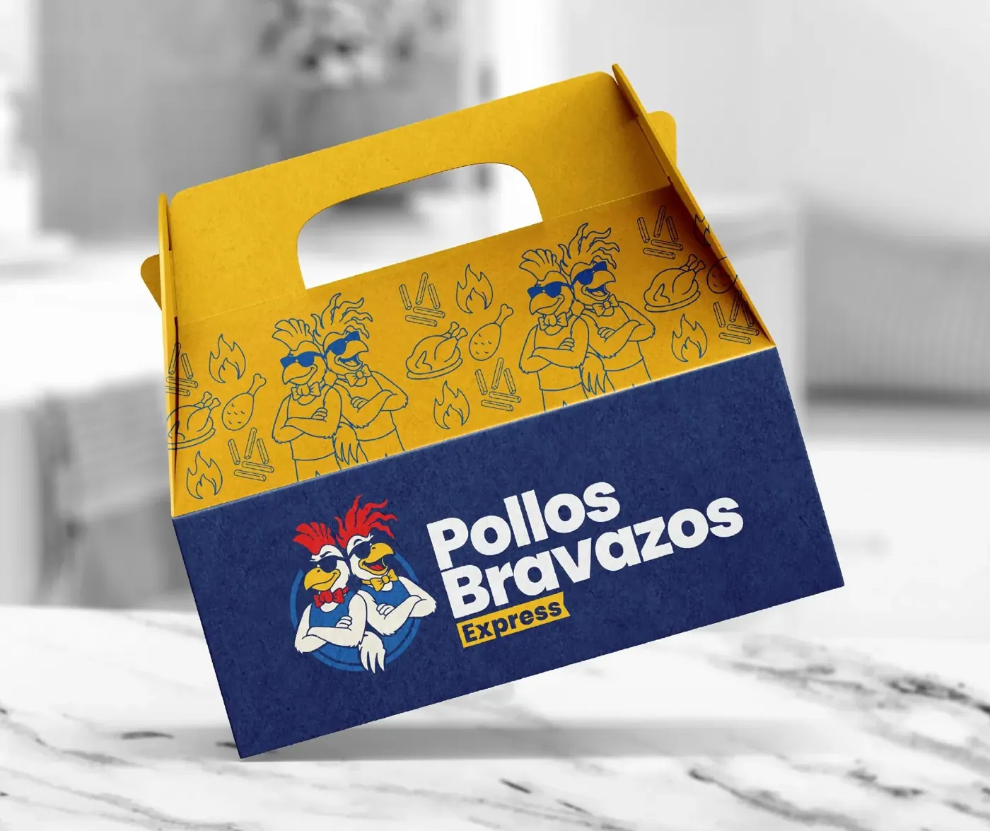 Pollos Bravazos · aplicación de marca 3